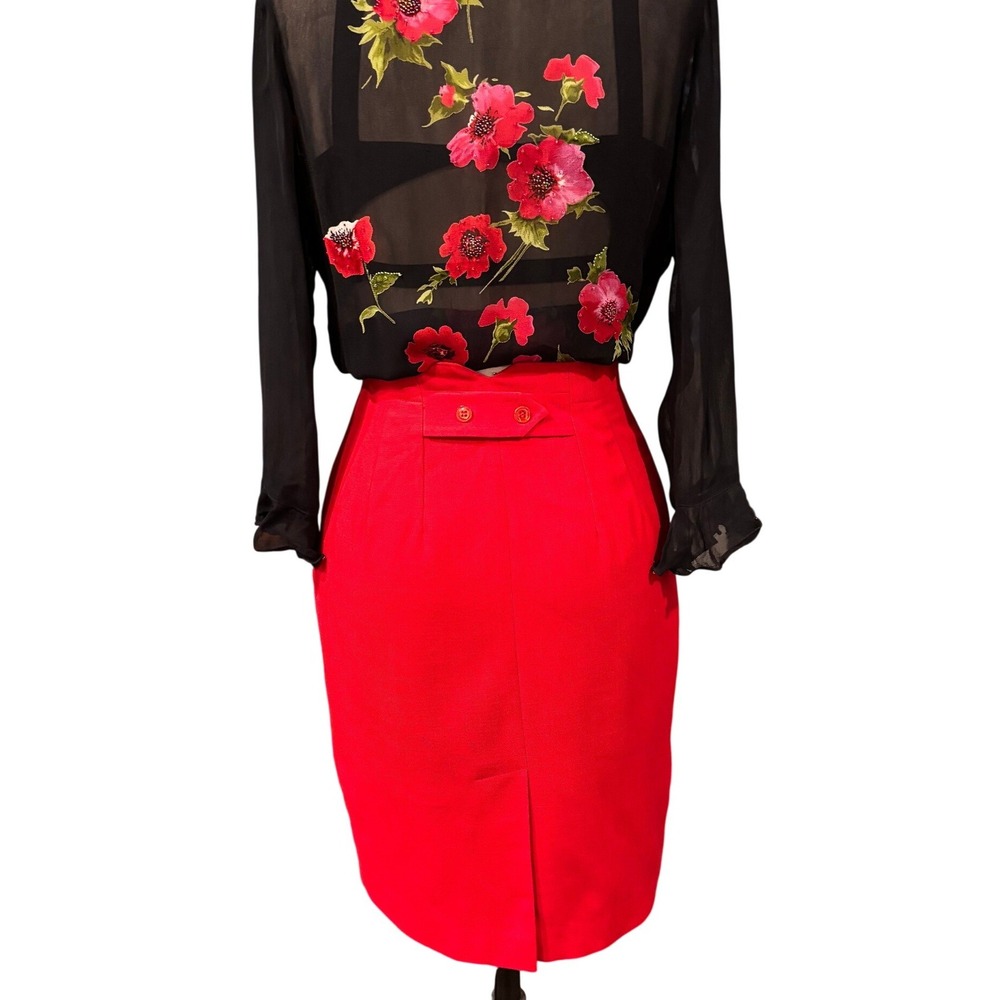 Pinup Hourglass wiggle Michelle Stuart Pencil Skirt High Waist Red Vintage